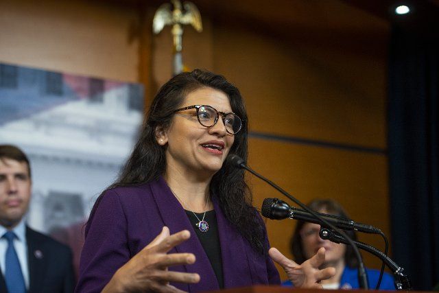 United States Representative Rashida Tlaib (Democrat of Michigan) offers remarks on the pending passage of H.R. 2467, the PFAS Action Act during a press conference at the US Capitol in Washington, DC, Wednesday, July 21, 2021. Credit: Rod Lamkey 