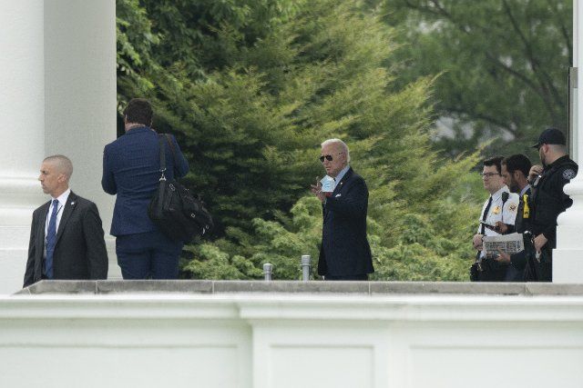 United States President Joe Biden departs the White House in Washington, DC, headed for Camp David, July 1, 2022. Credit: Chris Kleponis 