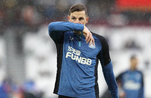February 19, 2022, London, United Kingdom: London, England, 19th February 2022. Chris Wood of Newcastle United during the Premier League match at the London Stadium, London. Picture credit should read: Paul Terry 