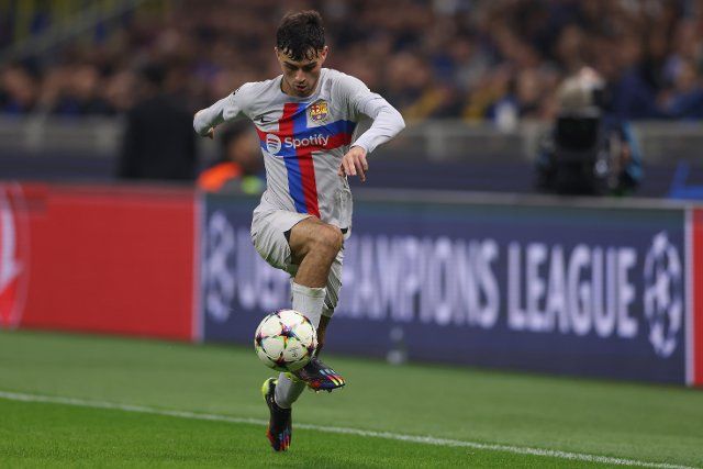 October 4, 2022, Milan, United Kingdom: Milan, Italy, 4th October 2022. Pedri of FC Barcelona during the UEFA Champions League Group C match at Giuseppe Meazza, Milan