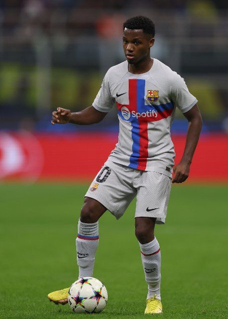 October 4, 2022, Milan, United Kingdom: Milan, Italy, 4th October 2022. Ansu Fati of FC Barcelona during the UEFA Champions League Group C match at Giuseppe Meazza, Milan