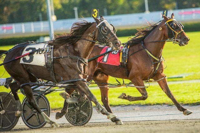 October 15, 2022, Yonkers, NY, USA: October 15, 2022: None Better A, #3, driven by Dexter Dunn, wins the Aria Invitational Pace, at Yonkers Raceway in Yonkers, N.Y. on October 15, 2022. Sue Kawczynski\/Eclipse Sportswire