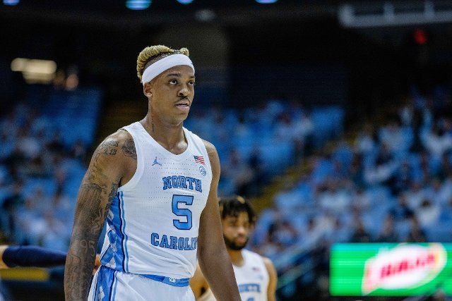 November 7, 2022: North Carolina Tar Heels forward Armando Bacot (5) steps up for free throws during the first half the NCAA basketball matchup against the North Carolina-Wilmington Seahawks at Dean Smith Center in Chapel Hill, NC. (Scott Kinser\/Cal Sport Media