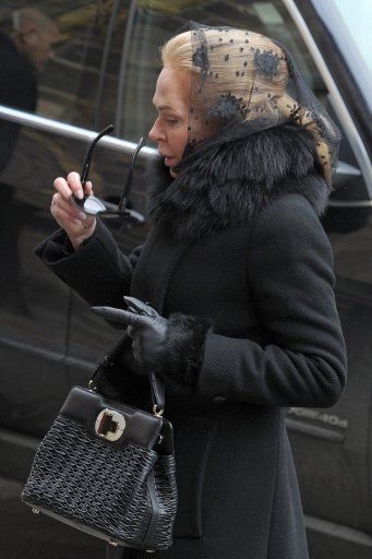 The widow of the former Czech President Vaclav Havel Dagmar Havlova arrives to the funeral service for her husband at St. Vitus Cathedral in Prague Czech Republic on December 23 2011. Havel died on 18 December 2011 aged 75. Photo by David Ebener\/...