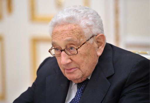 Former US secretary of state Henry Kissinger at talks with the Russian president in Moscow\