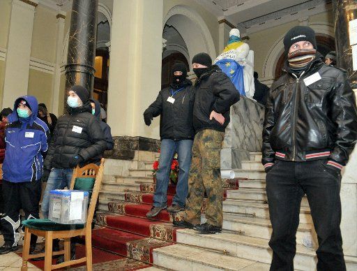 Anti-government protesters continue to occupy the offices of the Lviv region\