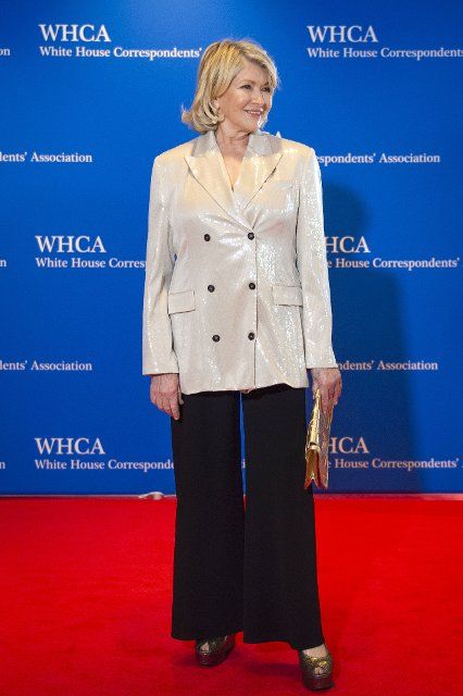 Martha Stewart arrives for the 2022 White House Correspondents Association Annual Dinner at the Washington Hilton Hotel on Saturday, April 30, 2022. This is the first time since 2019 that the WHCA has held its annual dinner due to the COVID-19 pandemic. Credit: Rod Lamkey \/ CNP