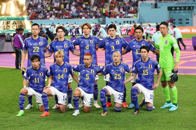 Japan team group line-up (JPN), DECEMBER 1, 2022 - Football \/ Soccer : FIFA World Cup Qatar 2022 Group E match between Japan - Spain at Khalifa International Stadium in Al Rayyan, Qatar. (Photo by Naoki Morita\/AFLO SPORT