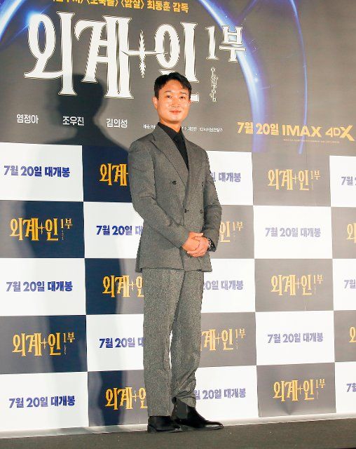 Jo Woo-Jin, July 13, 2022 : South Korean actor Jo Woo-Jin attends a press conference after a press preview of the movie "Alienoid" in Seoul, South Korea. (Photo by Lee Jae-Won\/AFLO) (SOUTH KOREA