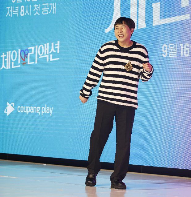 Lee Jin-Ho, Sep 14, 2022 : Comedian Lee Jin-Ho poses for photographers at a press conference for "Chain Reaction" in Seoul, South Korea. Local streaming platform Coupang Play\