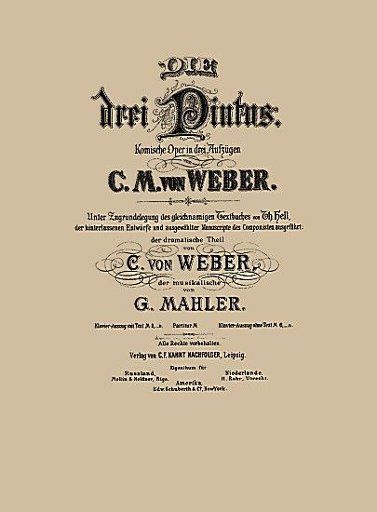 Cover of the vocal score of opera Die drei Pintos by Carl Maria von Weber.  Museum: PRIVATE COLLECTION.. Cover of the vocal score of opera Die drei Pintos by Carl Maria von Weber. Museum: PRIVATE COLLECTION.. Album \/ Fine Art Images. . 
