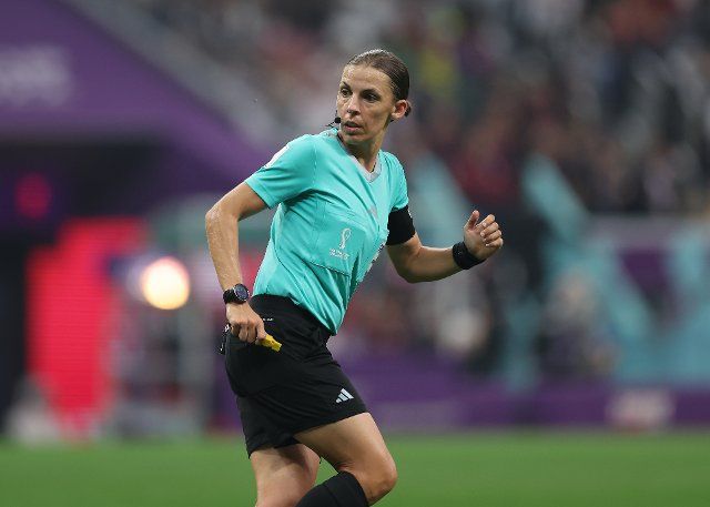 1st December 2022; Al Bayt Stadium, Al Khor, Qatar; FIFA World Cup Football, Costa Rica versus Germany; Referee Stephanie Frappart watches play as she moves