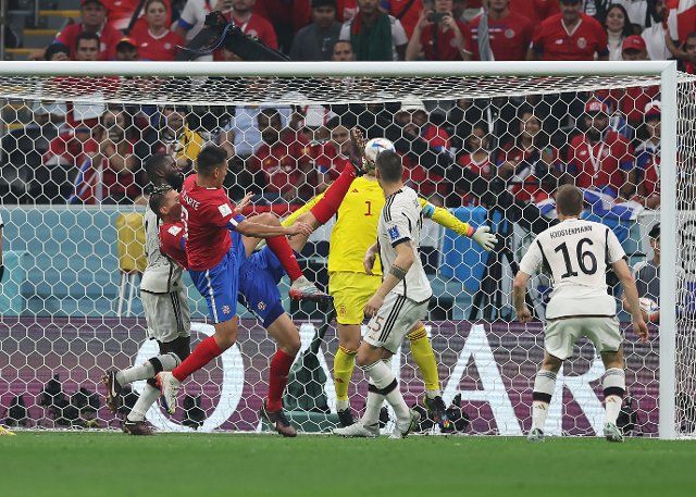 1st December 2022; Al Bayt Stadium, Al Khor, Qatar; FIFA World Cup Football, Costa Rica versus Germany; Juan Pablo Vargas of Costa Rica shoots and scores his sides 2nd goal in close in the 70th minute to make it 2