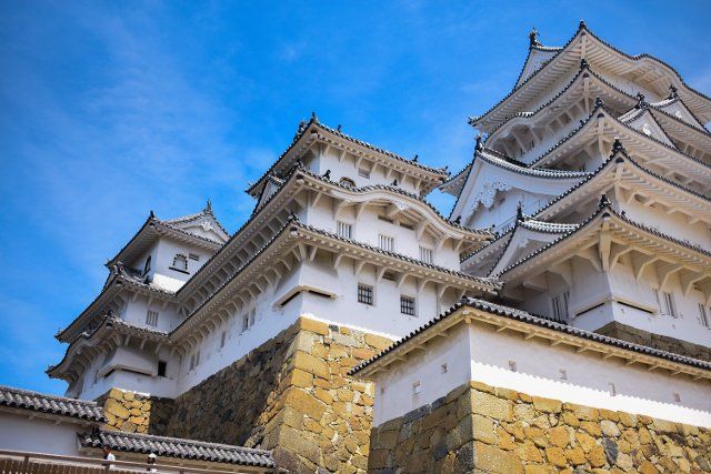 Himeji Castle (HimejijÅ), also known as White Heron Castle, is Japanâs best preserved feudal