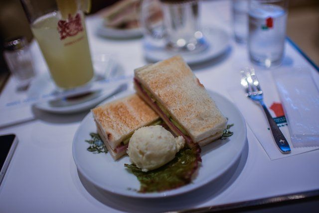Sandwich meal in restaurant