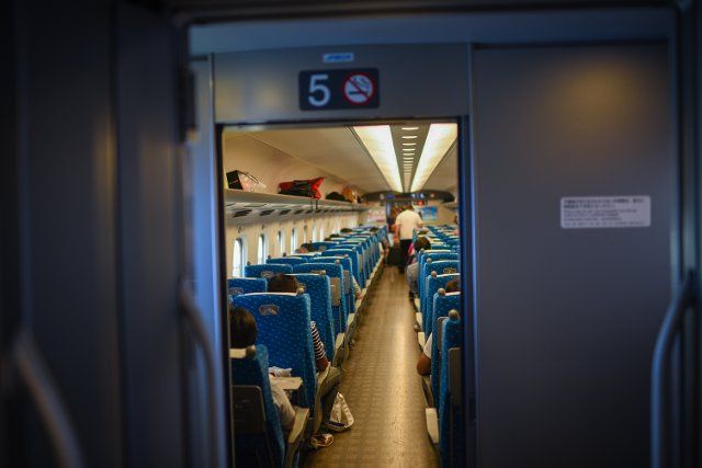 Interior of train in