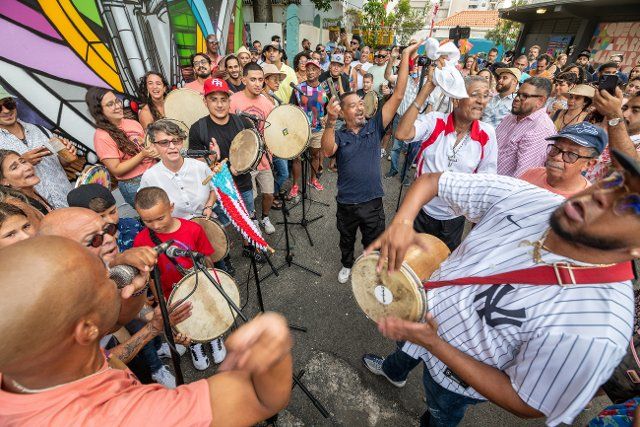 Bomba and Plena musicians performing at Tito Matos