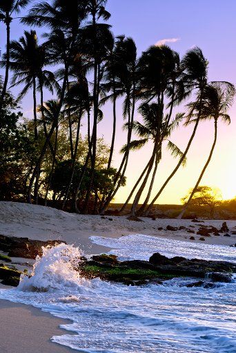 Mahaiula Beach and surf, Kona Coast; Kona, Big Island, Hawaii, United States of