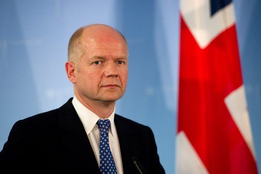 British Foreign Minister William Hague attends a press conference at the Federal Foreign Office in Berlin Germany 10 June 2010. Photo: Arno