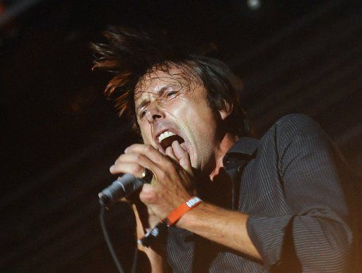 Brett Anderson singer of the British band Suede performs during the Berlin Festival 2011 part of Berlin Music Week at the former Tempelhof Airport are seen in Berlin Germany 09 September 2011. 77 band are performing during the two-day festival. ...