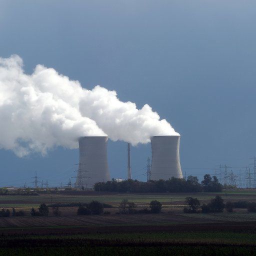 White water vapor rises from the cooling towers of the nuclear power plant in Grafenrheinfeld Germany 07 October 2011. Photo: David