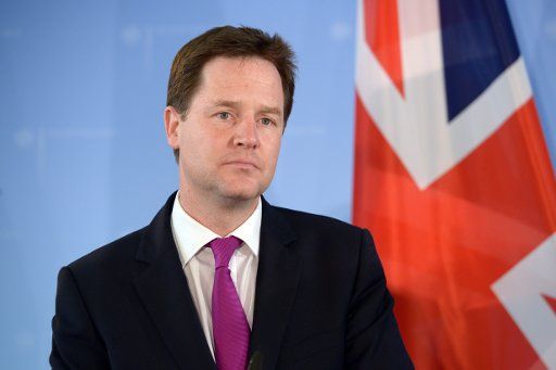 British Deputy Prime Minister Nick Clegg is pictured in the Foreign Ministry in Berlin, Germany, 24 May 2012. Photo: Rainer