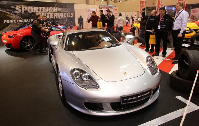 Tuned sports cars are on display at the Essen Motor Show in Essen, Germany, 30 November 2012. Around 500 exhibitors from 14 countries will present their products from 01 December till 09 December 2012. Photo: ROLAND