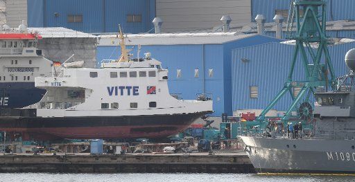 27 October 2020, Mecklenburg-Western Pomerania, Wolgast: The Hiddensee ferry "Vitte" is moored at the Peene shipyard. At the shipyard, repairs and modernisation work are carried out. The 32-metre-long ship sails on behalf of the Hiddensee shipping company. Photo: Stefan Sauer\/dpa-Zentralbild\/ZB