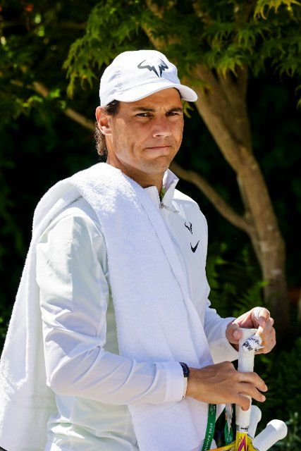 26 June 2022, Great Britain, London: Tennis: Wimbledon Championships, Grand Slam tournament, training at the All England Tennis Club: Rafael Nadal from Spain walks across the training grounds. Photo: Frank Molter\/dpa