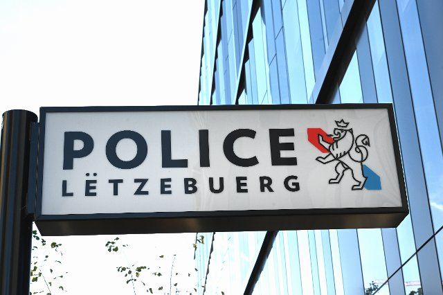 07 August 2022, Luxembourg, Luxemburg: Logo, lettering Police Letzebuerg, the police in Luxembourg Photo: Horst Galuschka\/dpa\/Horst Galuschka dpa