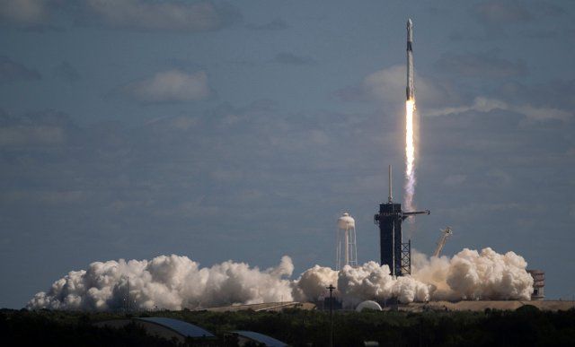 A SpaceX Falcon 9 rocket carrying the company\