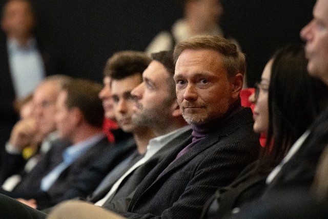 06 October 2022, Lower Saxony, Osnabrück: Christian Lindner (FDP), Federal Minister of Finance, sits in the Cinema Arthouse at a campaign event of the Liberals for the state election in Lower Saxony. Photo: Friso Gentsch\/dpa