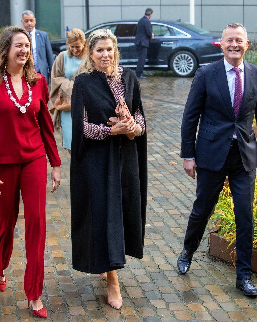 Queen Maxima of The Netherlands arrives at CIRCL, ABN AMRO in Amsterdam, on November 29, 2022, to attend the launch of the National Coalition for Financial Health, a partnership of companies and organizations that are committed to the financial health of their employees Photo: Albert Nieboer \/ Netherlands OUT \/ Point de Vue OUT