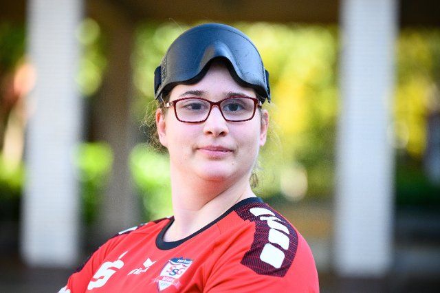 PRODUCTION - 22 October 2022, Hamburg: Annkathrin Denker, national goalball player, at the League Cup in Hamburg. At the last big tournament before the World Championship in Portugal, the German players are optimistic. (to dpa "Before World Cup in Portugal - Germany\