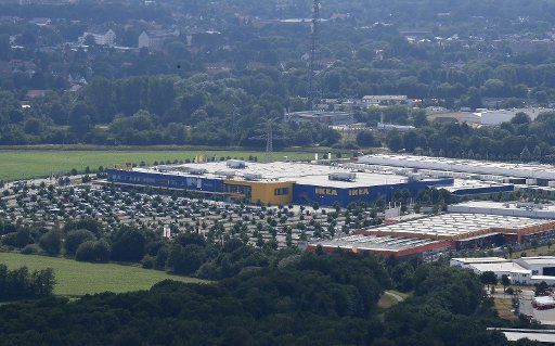 15 June 2018, Germany, Oldenburg: The aerial view shows an Ikea branch. Photo: Carmen Jaspersen\/