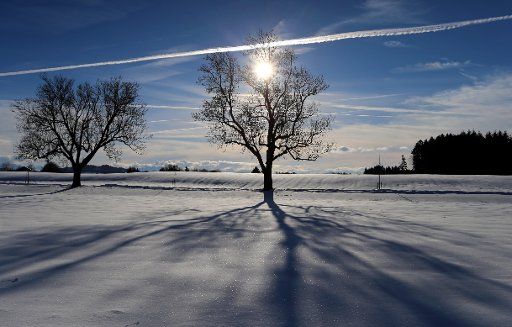 18 January 2019, Bavaria, Bernbeuren: In the sunshine lies the winter landscape. Photo: Karl-Josef Hildenbrand\/