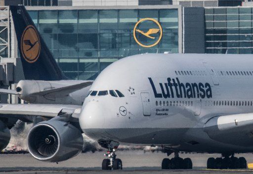 14 February 2019, Hessen, Frankfurt\/Main: A Lufthansa Airbus A-380 rolls to its take-off position at the airport. After the airline Emirates cancelled a large part of its A-380 orders, Airbus announced the early end for the giant aircraft. Photo: Boris Roessler\/