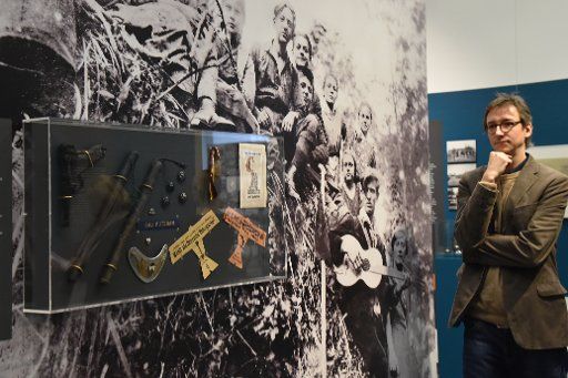 20 February 2019, Brandenburg, Potsdam: Photos, decorations, batons and a Luger pistol are presented in the new special exhibition "Contested Modern Ways. Stories from Potsdam and Babelsberg 1914 -1945". The exhibition will run from 23 February to 23 June 2019. Photo: Bernd Settnik\/dpa-Zentralbild\/