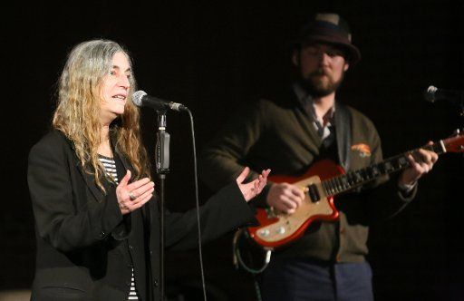 American rock and punk musician Patti Smith performs during a concert at the Apostel Paulus Church in Berlin, Germany, 12 February 2014. Photo: Stephanie