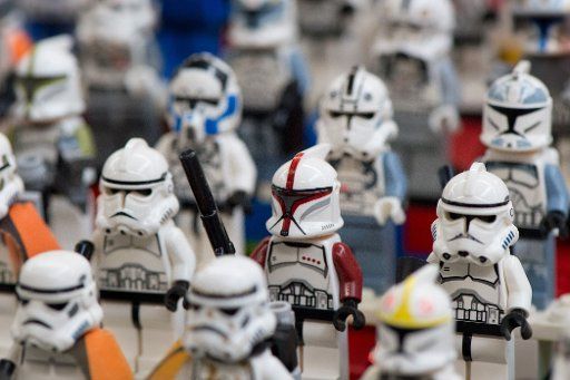 Lego Star Wars characters are on display at the model building fair \