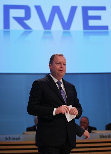 RWE CEO Peter Terium speaks at the shareholders\