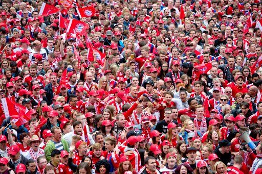 FC Bayern Munich fans celebrate their team\