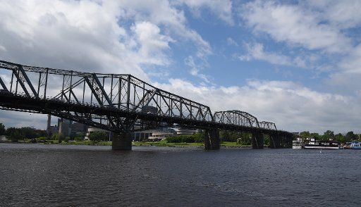 The Alexandra Bridge photographed from the Ottawa River in Ottawa, Canada, 15 June 2015. Photo: CARMEN JASPERSEN\/