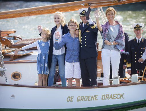 Prince Maurits and Princess Marilene with their children Anna, Lucas and Felicia at Sail 2015 in Amsterdam, The Netherlands, 23 August 2015. Photo: Patrick van Katwijk \/ NETHERLANDS OUT POINT DE VUE OUT - NO WIRE SERVICE -