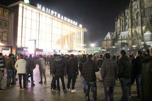 Crowds of people at Cologne Main Station in Cologne, Germany, 31 Decemeber 2015. On New Year\