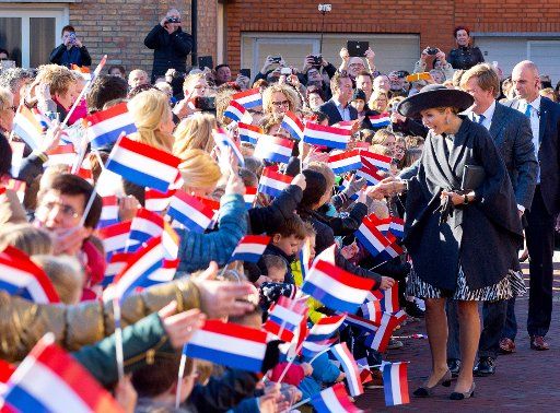 Dutch King Willem-Alexander and Queen Maxima during a regional visit to the Dutch province West-Brabant, in Sprundel, The Netherlands, 16 February 2016. Topics to be discussed during the visit will be the social and economic resilience and ...
