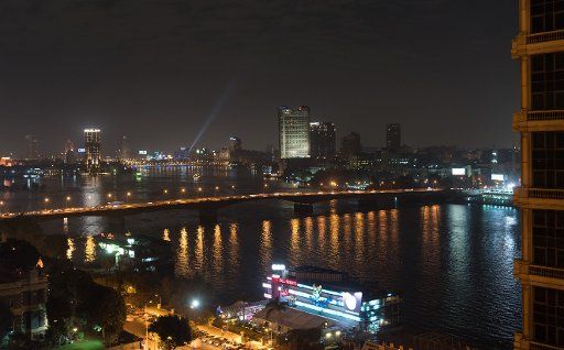 The lights of University Bridge reflected in the Nile in Cairo, Egypt, 02 March 2017. The German chancellor Angela Merkel will fly to Tunis after concluding talks in Egypt. Photo: Soeren Stache\/