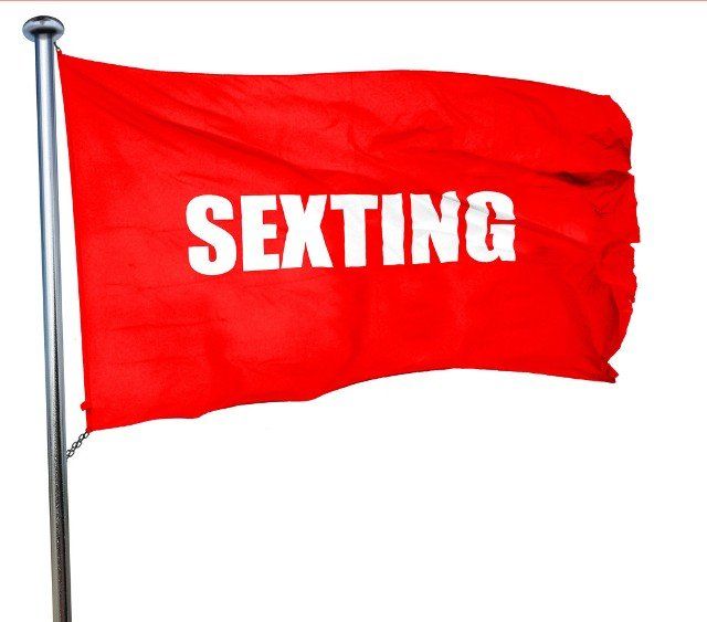 sexting, 3D rendering, a red waving flag