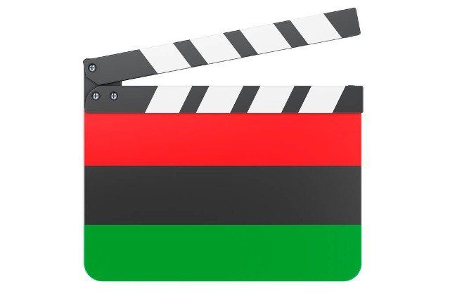 Movie clapperboard with Juneteenth flag, 3D rendering isolated on white background