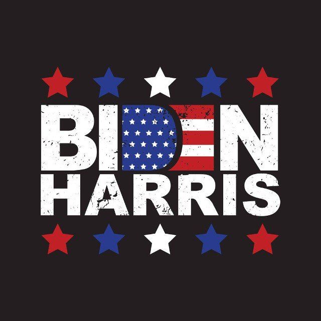 Biden Harris United States of America Presidential Election banner design Vector. Grunge style. Concept poster design template. Joe Biden and Kamala Harris lettering. American flag Stars and stripes.